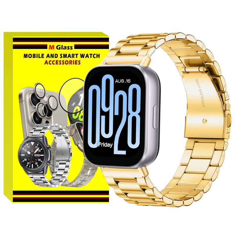 بند ام‌گلس مدل 3Row MG TW مناسب برای ساعت هوشمند شیائومی Redmi Watch 5 Lite 22mm