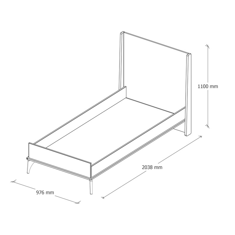 تخت خواب یک نفره  فوکاچوب  مدل 5411 سایز 200 × 120 سانتی متر
