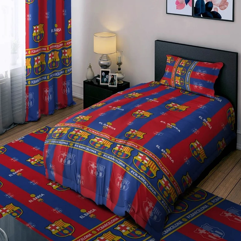 سرویس خواب 1 نفر 4 تکه مدل بارسلونا فوتبالی کد 1178