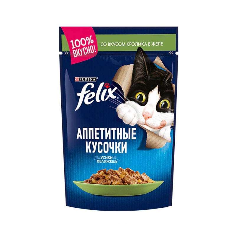 غذای پوچ گربه فلیکس مدل خرگوش وزن 890 گرم