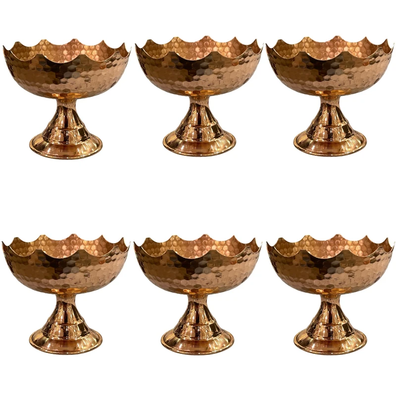 مجموعه ظروف هفت سین 6 پارچه مدل مس چکشی