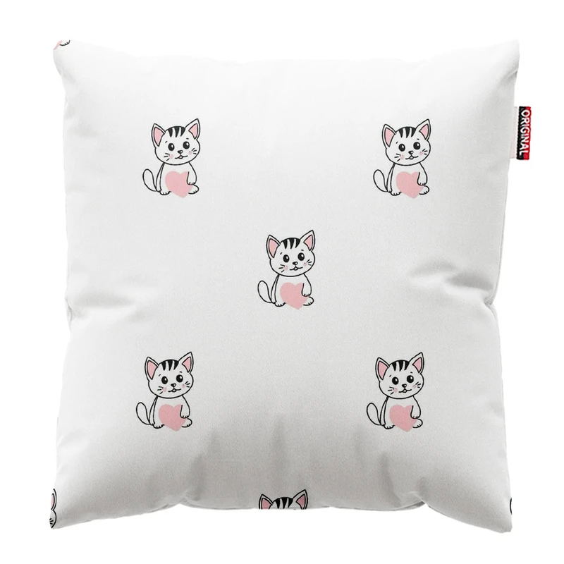 کوسن پاد آفرین طرح گربه بامزه کد 3232 سایز 30*30 سانتی متر