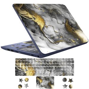 نقد و بررسی استیکر لپ تاپ راتیانا مدل marble 20 مناسب برای لپ تاپ 15 تا 17 اینچ به همراه برچسب حروف فارسی کیبورد توسط خریداران