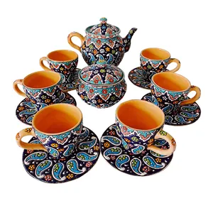 سرویس چای خوری 16 پارچه میناکاری کد 006