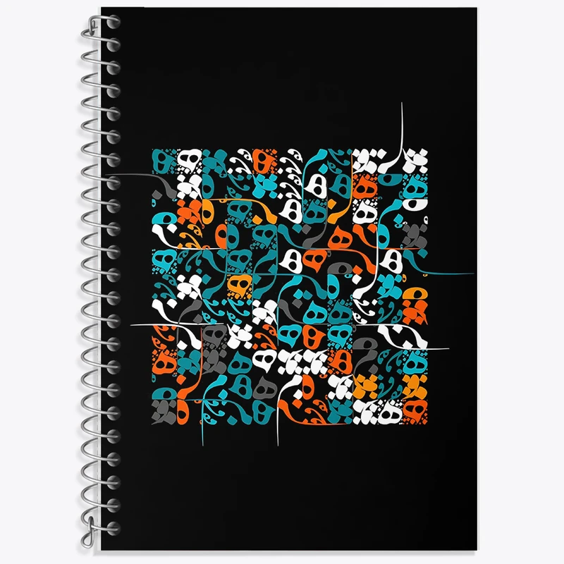 دفتر زبان 50 برگ خندالو مدل سه خط طرح تایپوگرافی کد F5035