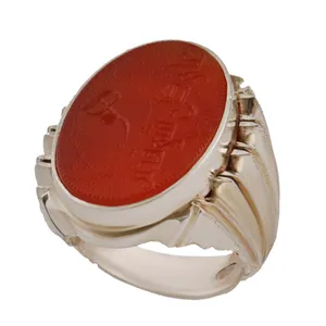 انگشتر نقره مردانه بازرگانی میلادی مدل رکاب دست ساز استاد کاوه خطاطی کد AM_2810