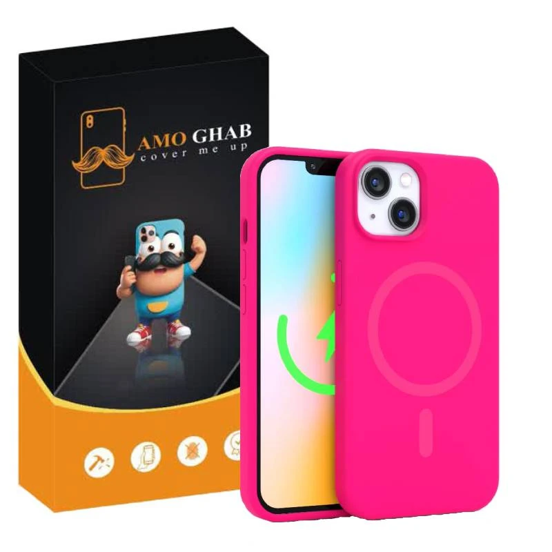 کاور عمو قاب مدل سیلیکونی پاک کنی مگ سیف دار مناسب برای گوشی موبایل اپل iPhone 13 / 14