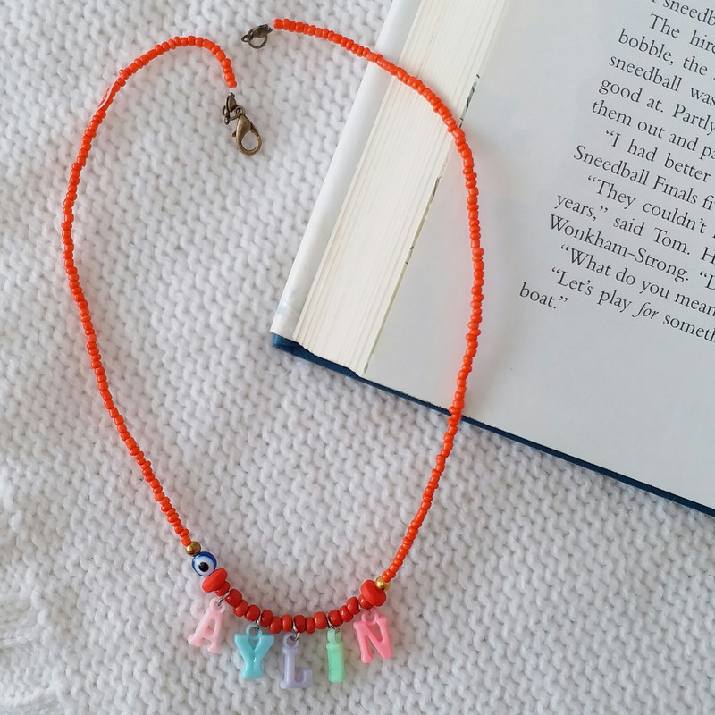 گردنبند دخترانه مدل تابستانی اسم آیلین G208