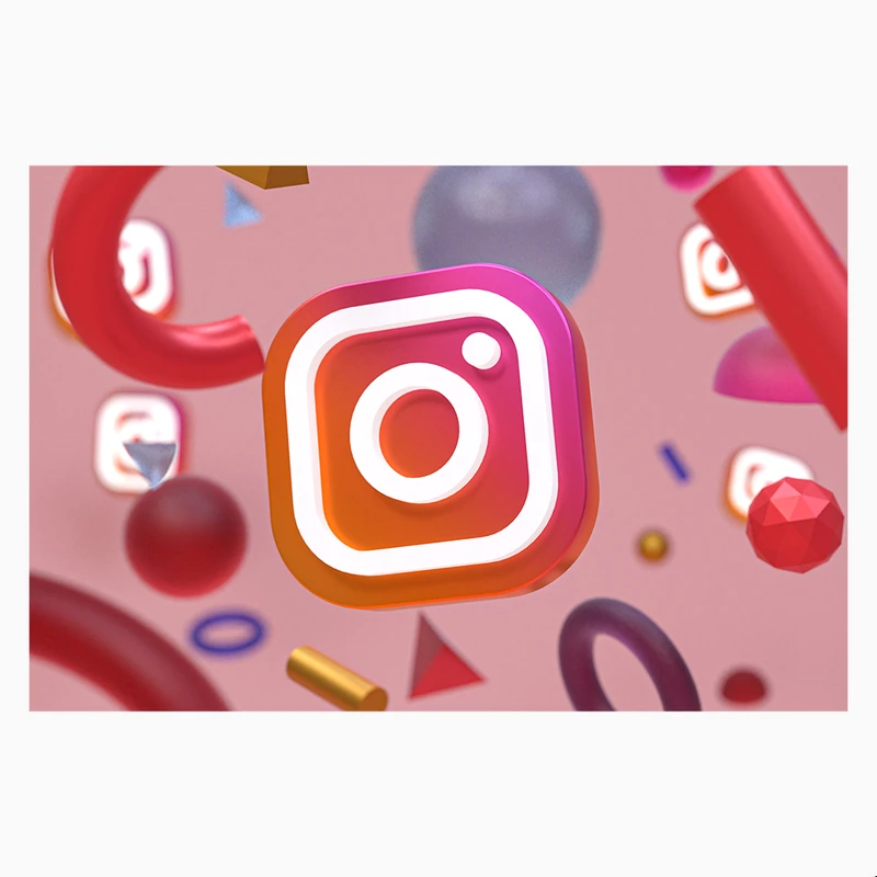 کاغذ دیواری طرح شبکه اجتماعی مدل آیکون اینستاگرام کد  AR304019