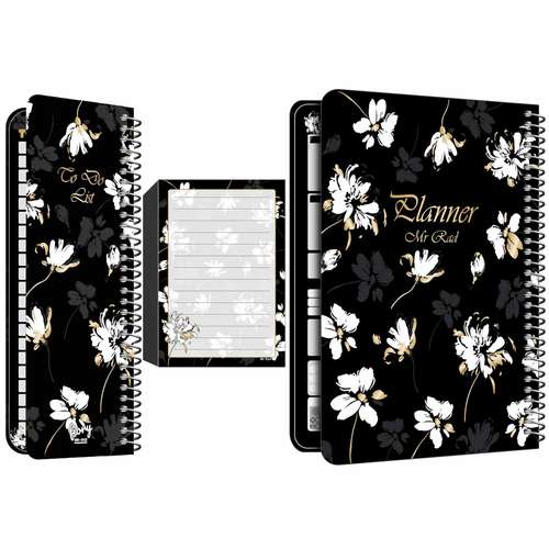 دفتر برنامه ریزی مستر راد طرح گل آرزوها کد fiory 1827 مجموعه 2 عددی به همراه کاغذ یادداشت