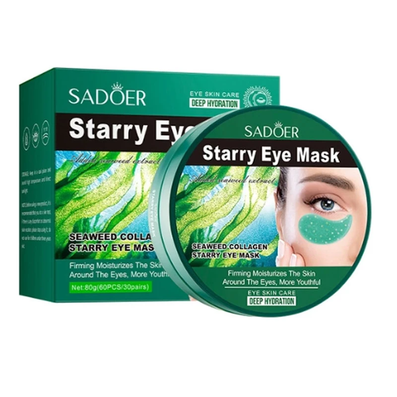 ماسک زیر چشم سادور مدل کلاژن با عصاره جلبک دریایی مناسب برای انواع پوست وزن 80 گرم بسته 60 عددی