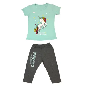 ست تی شرت و شلوار دخترانه مدل DP8001