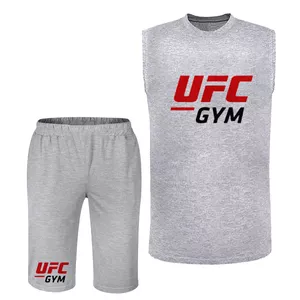 ست تاپ و شلوارک مردانه مدل UFC کد L35 رنگ طوسی