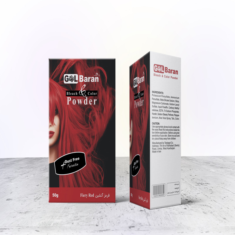 پودر دکلره گلباران مدل NW وزن 50 گرم رنگ قرمز آتشین