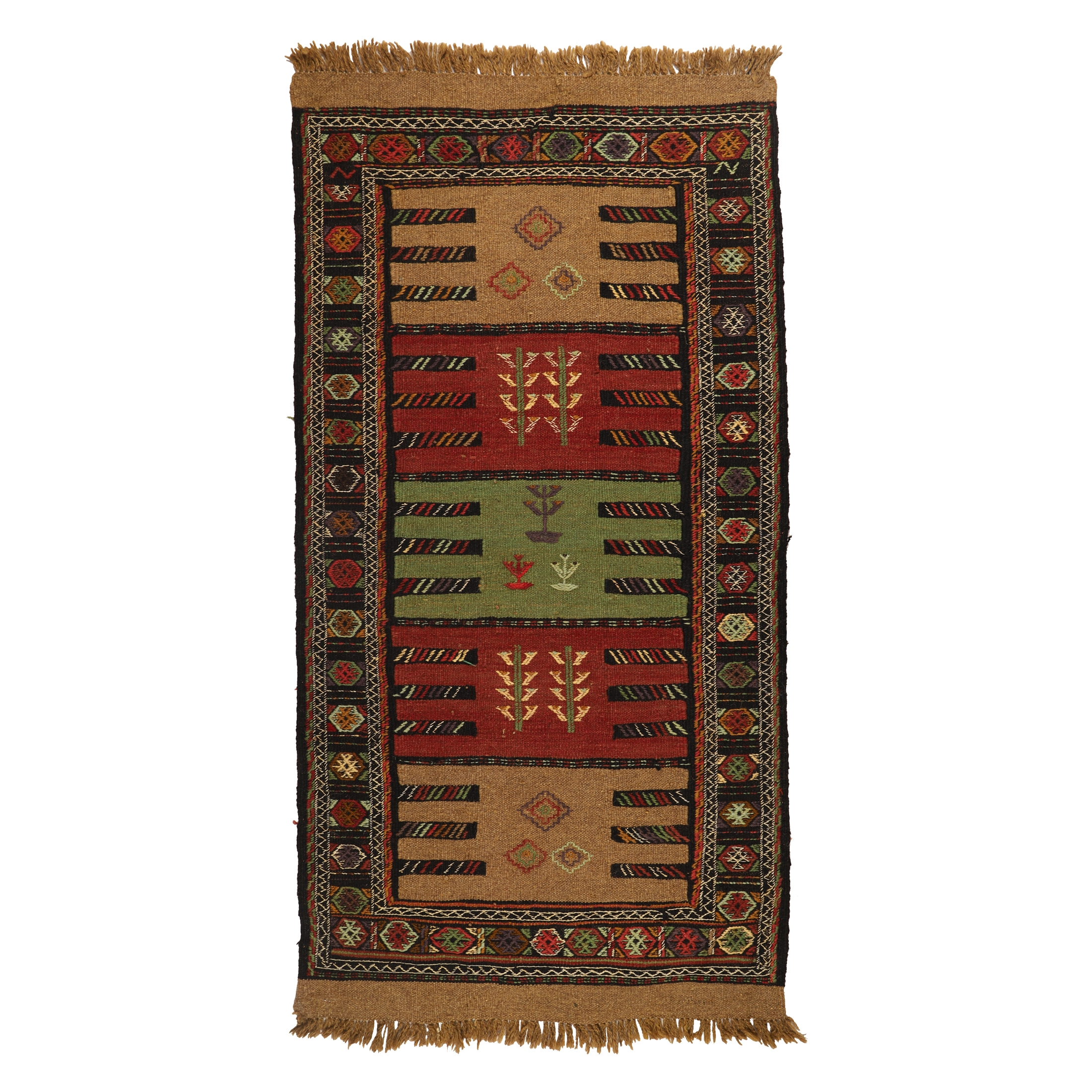 گلیم دستبافت دومتری طرح سفره کردی کد 1403109