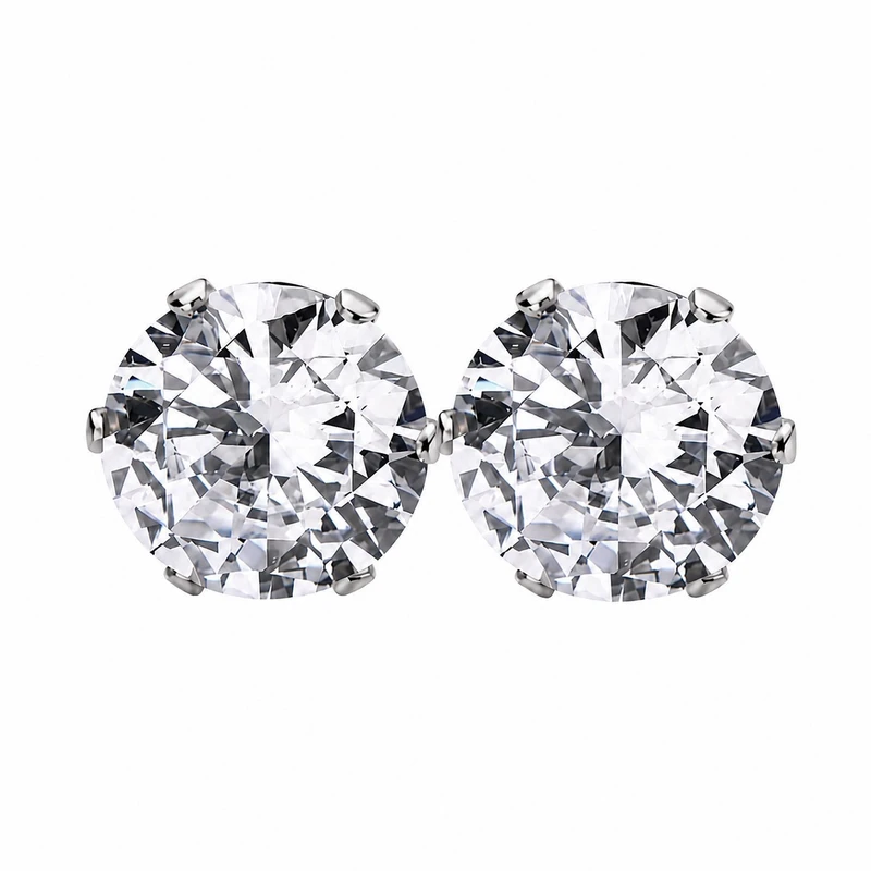گوشواره میخی زنانه تک نگین سایز 5 مدل Crystal Classic 5