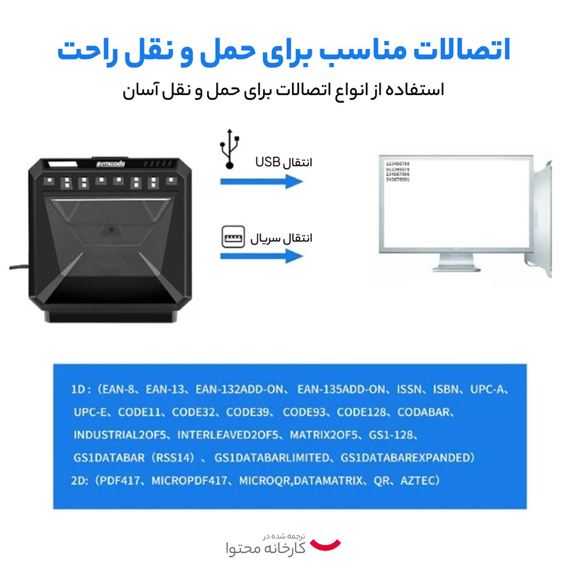 بارکد خوان دو بعدی سیم کد مدل MJ-4300D