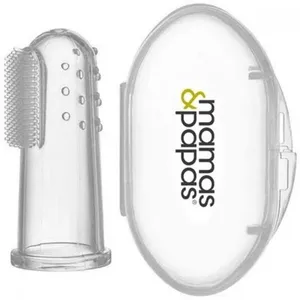 مسواک کودک ماماس اند پاپاس مدل سیلیکنی انگشتی با برس سیلیکونی