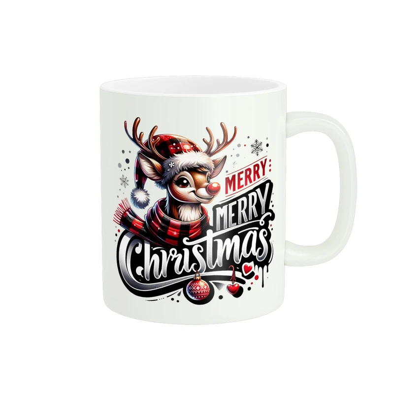 ماگ پادآفرین مدل کریسمس مبارک طرح گوزن کد PM946