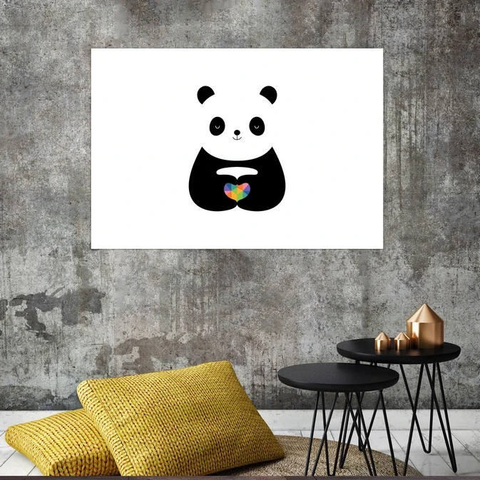 تابلو بکلیت طرح نقاشی پاندا مدل قاب شاسی W-s8491