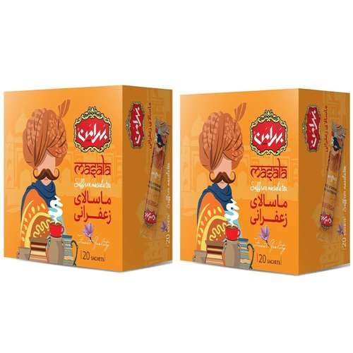 پودر چای ماسالا زعفرانی بهرامن  - 21 گرم بسته 2 عددی