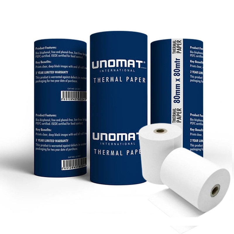 کاغذ پرینتر حرارتی یونومات مدل 80mm بسته 42 عددی