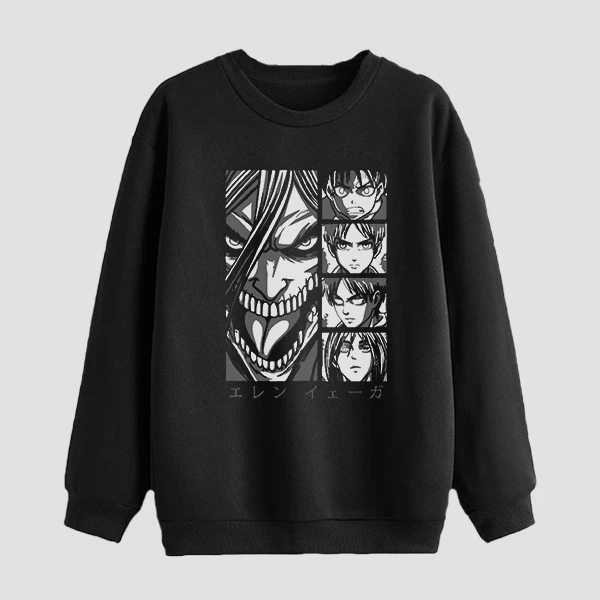 سویشرت مردانه مدل انیمه ای اتک ان تایتان anm239