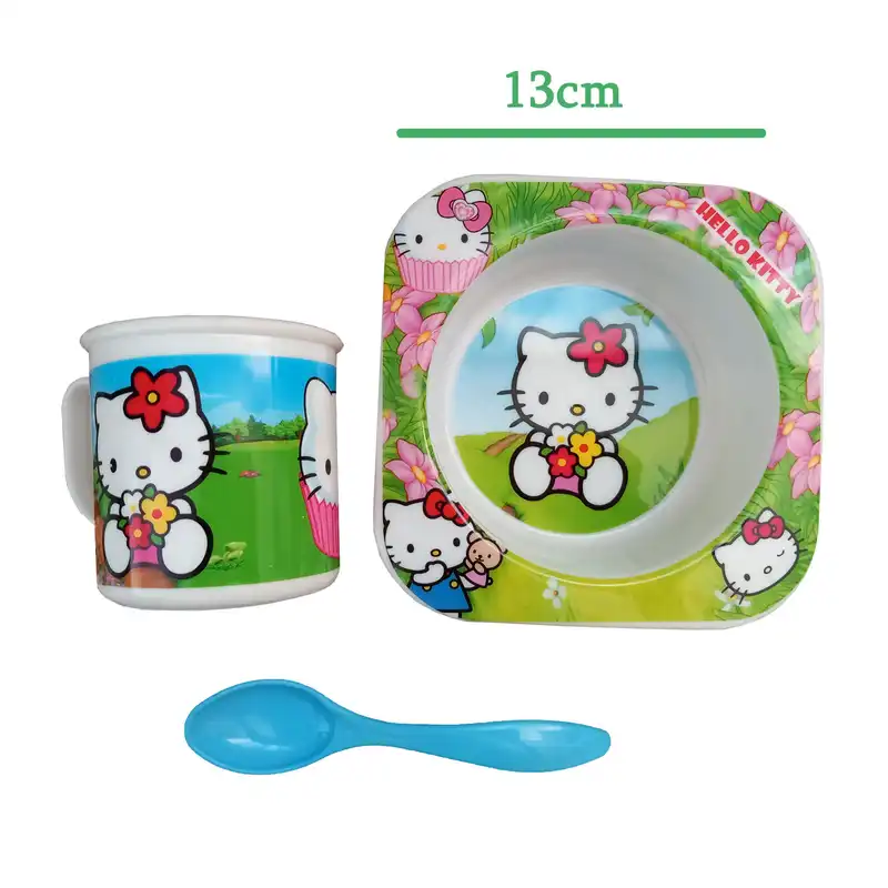 ظرف غذا 3 تکه کودک طرح کیتی کد 3TAKE-KITTY