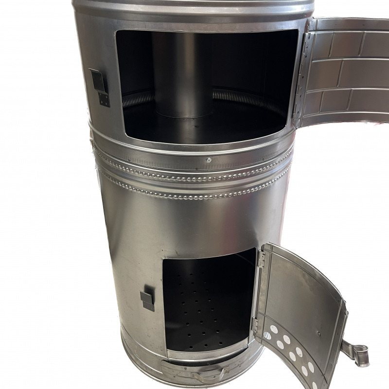 بخاری هیزمی مدل گرد دوطبقه فردار