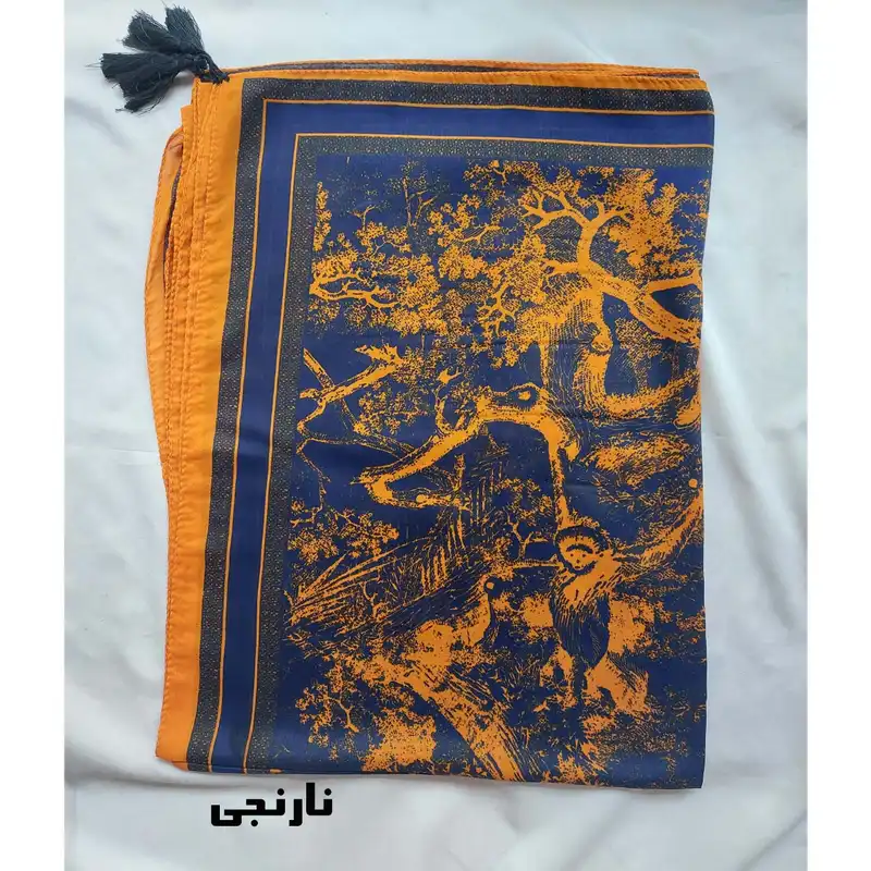 شال زنانه مدل نخی وال طرح جنگل منگوله دار