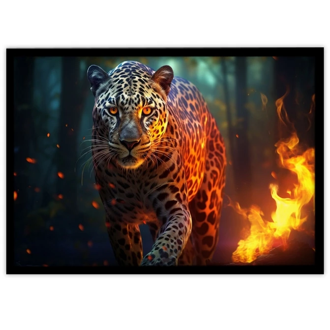 تابلو نوری بکلیت طرح حیات وحش پلنگ مدل B-MID-20295