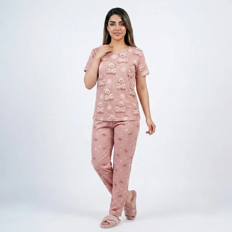 ست تی‌شرت آستین کوتاه و شلوار راحتی زنانه مدل آدخت کد 137