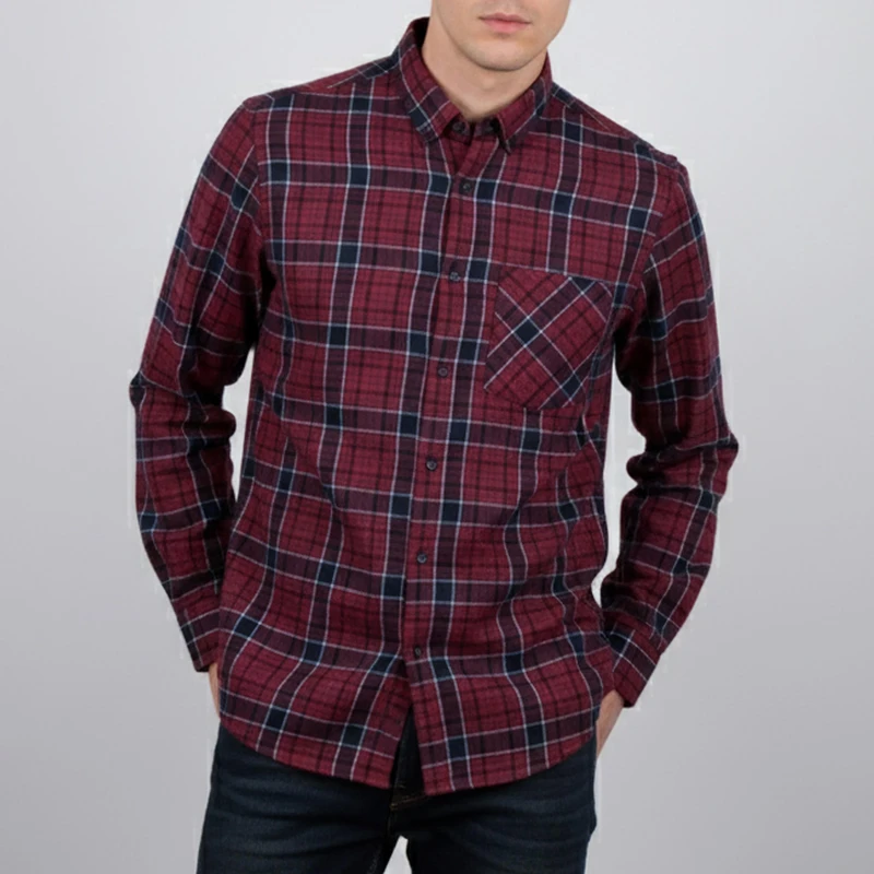 پیراهن آستین بلند یقه برگردان مردانه ال سی وایکیکی مدل W456430Z8