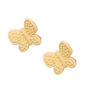 کلیپس مو زنانه مدل مینی طرح پروانه خال دار پاستیلی مجموعه 2 عددی