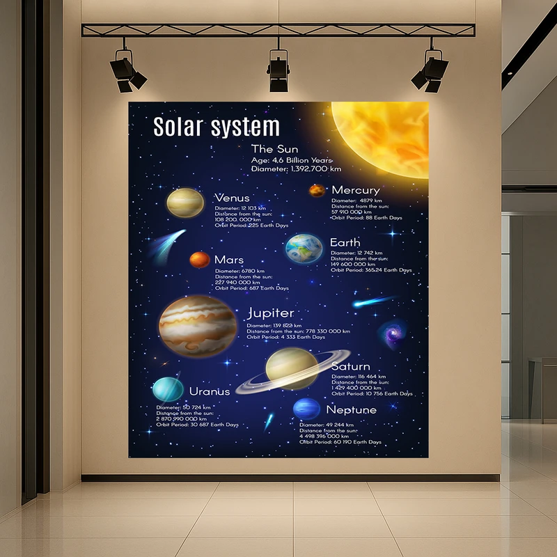پوستر طرح منظومه شمسی مدل سیارات کد PD1311139