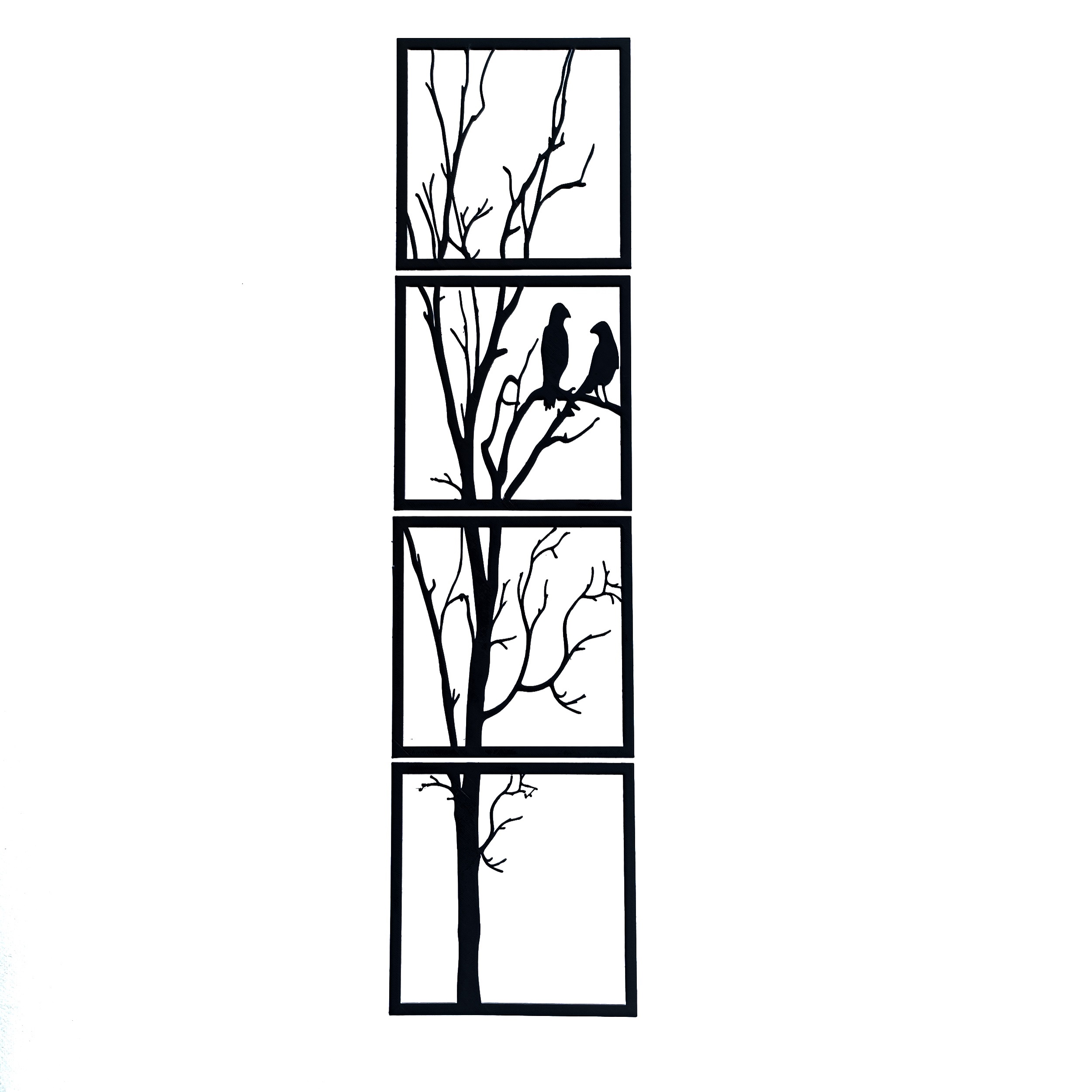  دیوارکوب طرح درخت و پرنده کد 61-13 مجموعه چهار عددی