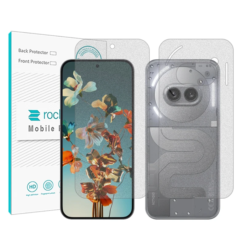 محافظ صفحه نمایش مات راک اسپیس مدل Resistant مناسب برای گوشی موبایل ناتینگ Phone 2a به همراه محافظ پشت گوشی