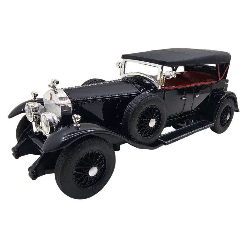 ماکت ماشین کلاسیک رولزرویس ناب سل مدل Classic metal Rolls-Royce with lights فلزی چراغدار عقب‌کش با سقف کروک و درهای بازشو