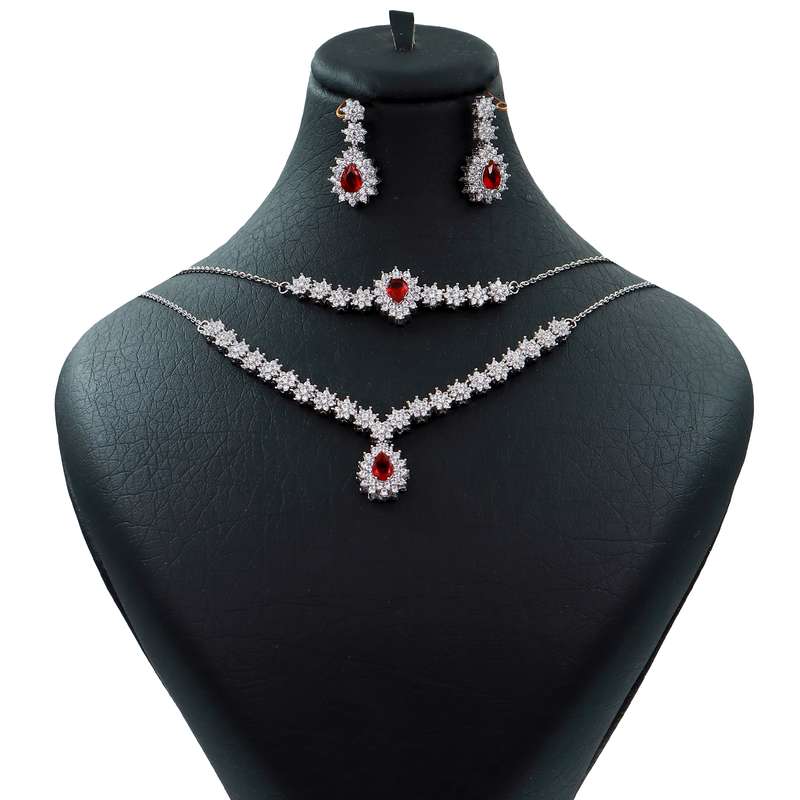 نیم ست نقره زنانه جی تی ای مدل فلاور