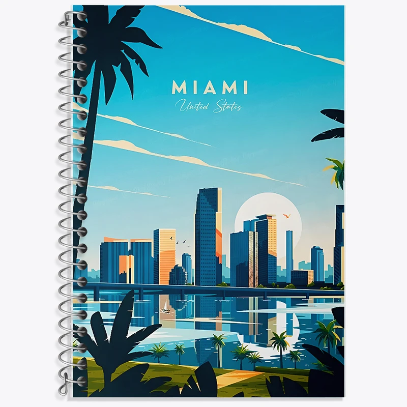 دفتر زبان 50 برگ خندالو مدل سه خط طرح میامی (Miami) کد F6330