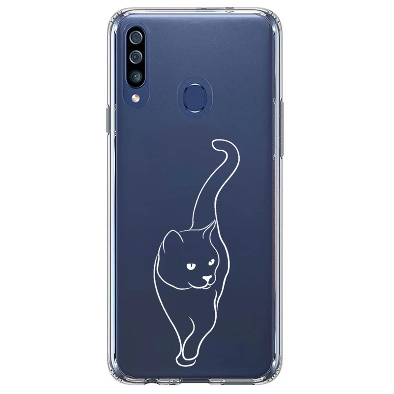 کاور مگافون طرح گربه مدل C60-W مناسب برای گوشی موبایل سامسونگ Galaxy A60 / M40