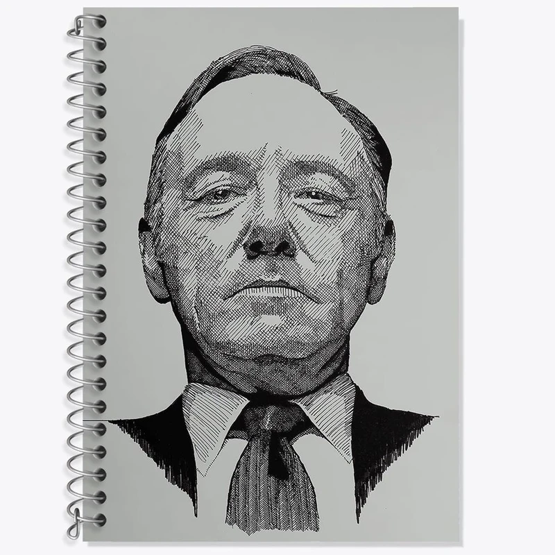 دفتر زبان 50 برگ خندالو مدل دو خط طرح سریال House Of Cards کد 28153