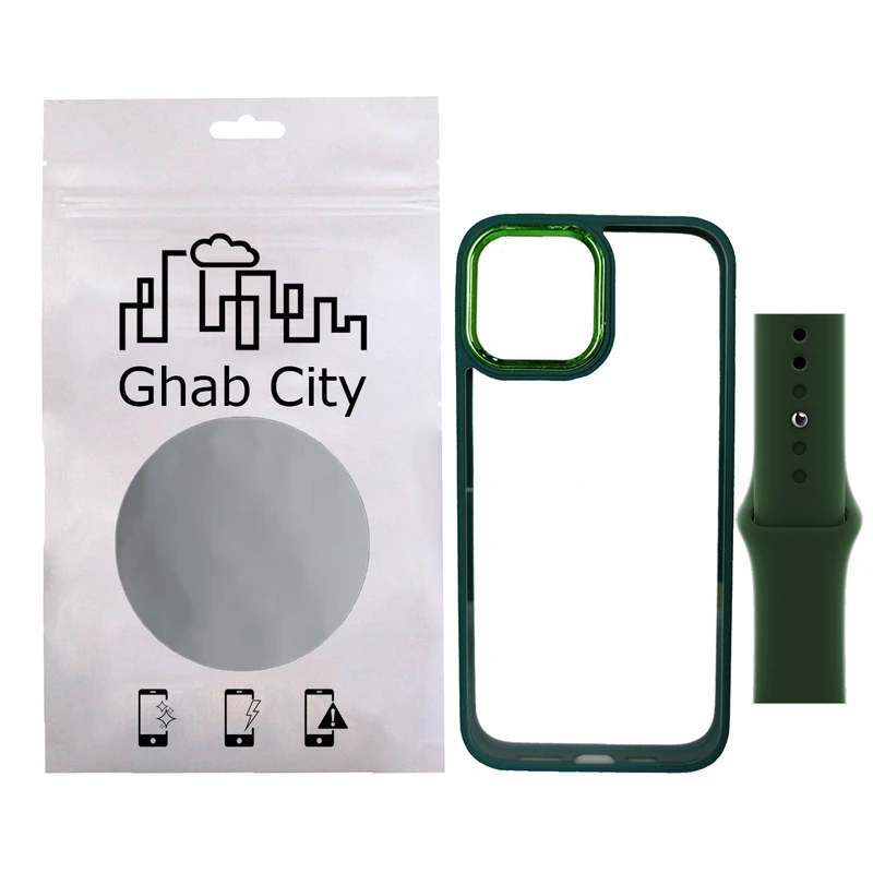 کاور قاب سیتی مدل DRB مناسب برای گوشی موبایل اپل iPhone 12 Pro Max به همراه بند اپل واچ 44 میلی متری