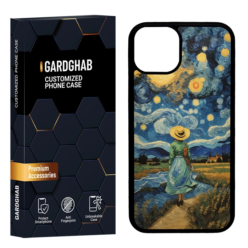 کاور گارد قاب مدل پشت گلس هنری مناسب برای گوشی موبایل اپل iPhone 13 