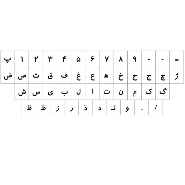 برچسب کیبورد حروف فارسی شفاف مدل 2022