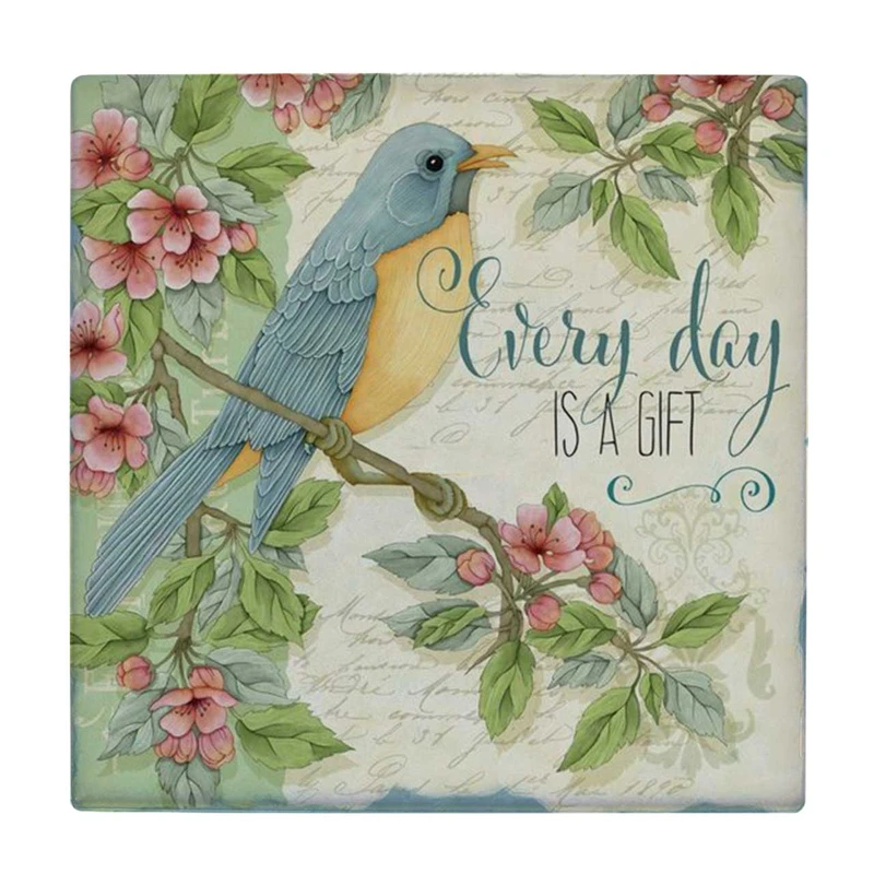 زیر لیوانی طرح پرنده و شاخه گل کد    3612290_1492