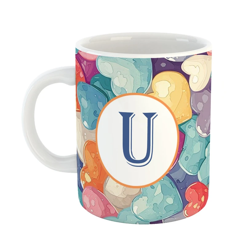 ماگ پادآفرین مدل فانتزی طرح حرف U کد 22