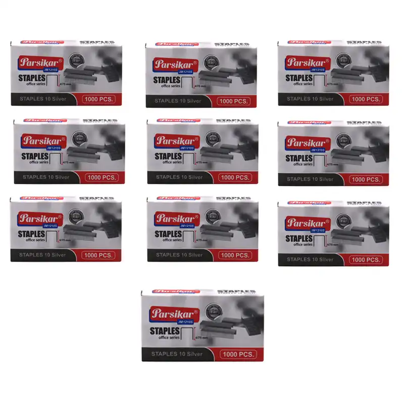 سوزن منگنه پارسیکار کد Jm1210s سایز 10 بسته 10000 عددی