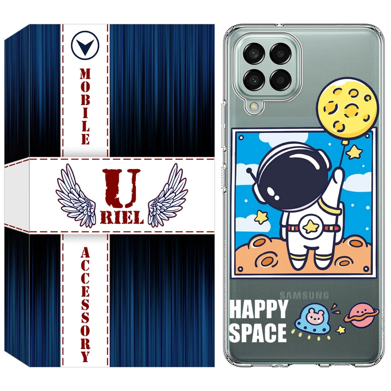 کاور ژله ای یوریل قاب مدل Clear کد 7 طرح فضانورد مناسب برای گوشی موبایل سامسونگ Galaxy M33