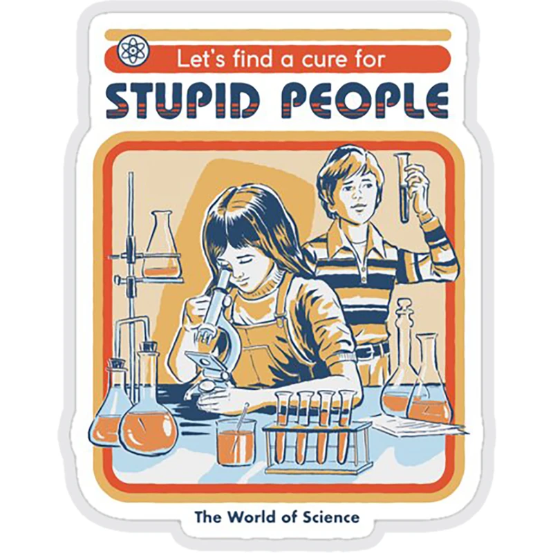 استیکر لپ تاپ طرح a cure for stupid کدST11